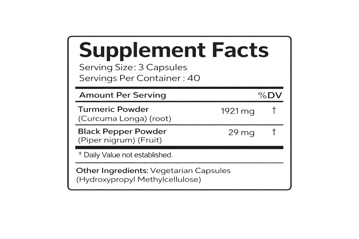 Turmeric With Black Pepper Capsules – STIRNIR